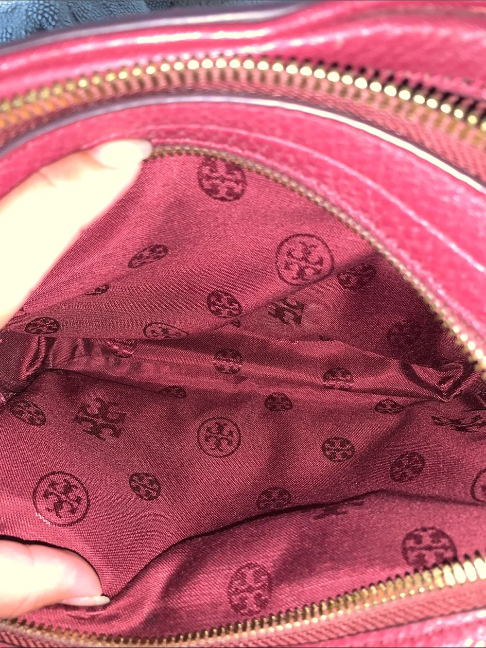 GUC Tory Burch Burgundy Crossbody Bag